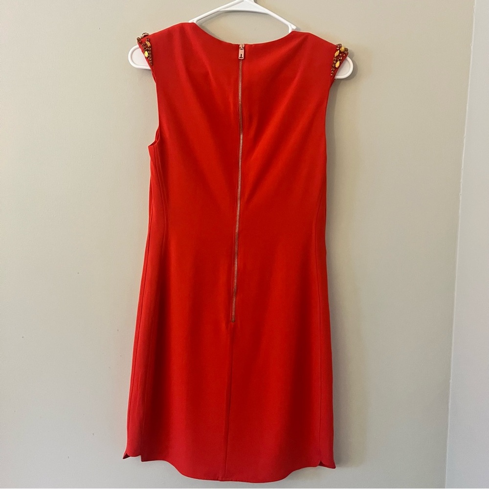 Ted Baker London Red Embellished Sleeveless Fitted Reevah Dress TB Size 1 (US 4) - Picture 7 of 14